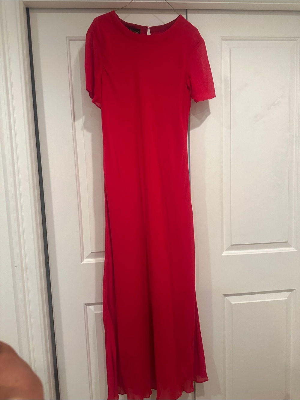 Donna Ricco Red Short-Sleeve Maxi Dress